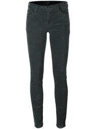 velvet effect cropped skinny trousers 7 For All Mankind