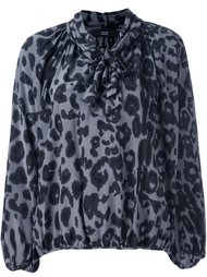 animal print bow neck blouse Steffen Schraut