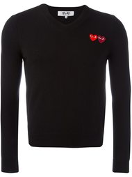 v neck fine knit jumper Comme Des Garçons Play