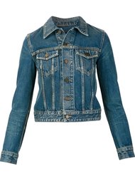 musical note embellished denim jacket Saint Laurent