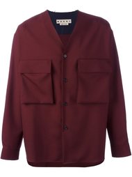 raw edge v-neck shirt Marni