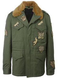 fur collar military jacket  Roberto Cavalli
