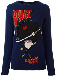 свитер с принтом космоса  Love Moschino