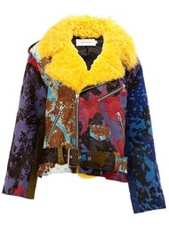 splatter effect biker jacket Marques'almeida