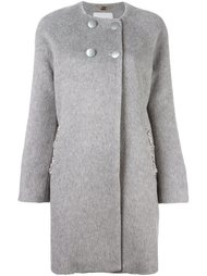 двубортное пальто с декорированными карманами Blugirl