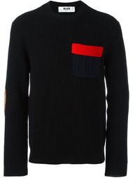 джемпер с контрастным карманом MSGM
