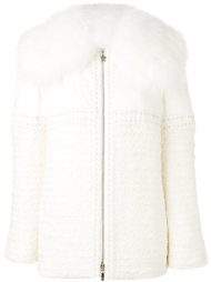 embellished fur trimmed jacket Moncler Gamme Rouge