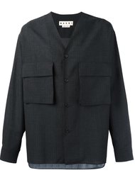 raw edge checked shirt Marni