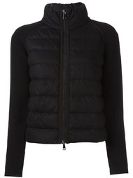 стеганый пуховик с трикотажными рукавами Moncler