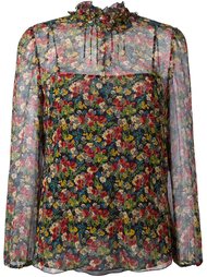 floral ruffle neck blouse Red Valentino