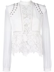 lace up sleeve blouse Self-Portrait