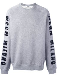 logo print sleeve sweatshirt MSGM