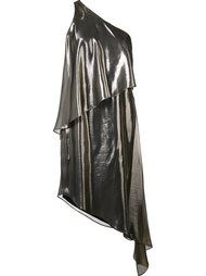 metallic asymmetric hem dress Halston Heritage