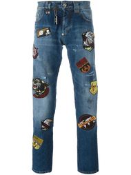 джинсы с нашивками  Philipp Plein