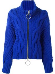 zipped cable knit cardigan Off-White