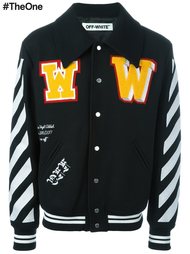 университетская куртка с полосками на рукавах Off-White