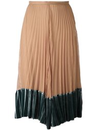pleated contrast hem skirt Valentino