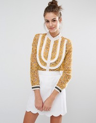 Кружевная рубашка с люрексом Sister Jane - Желтый