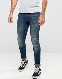 Темно-синие супероблегающие джинсы ASOS - Синий
