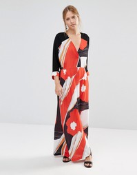 Платье макси с запахом Liquorish - Красный