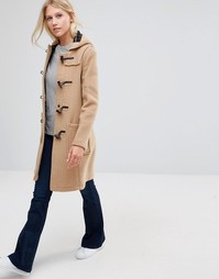 Gloverall Long Slim Duffle Coat in Camel - Коричневый