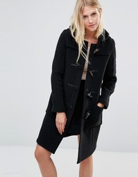 Gloverall Long Slim Duffle Coat in Charcoal - Серый