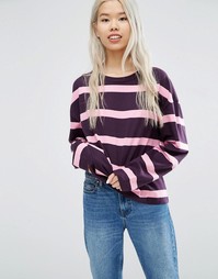 Лонгслив с полосатой вставкой Weekday - Мульти