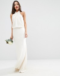 Платье-халтер с драпировкой ASOS BRIDAL - Белый
