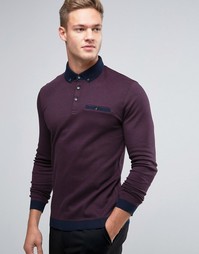 Поло с длинными рукавами и контрастным воротником Ted Baker - Красный