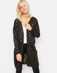 Длинный фактурный кардиган Only Dessi - Серый