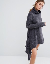 Платье-джемпер с высоким воротом QED London - Темно-синий