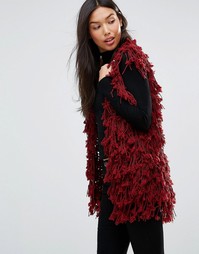 Жилет из искусственного меха QED London - Красный