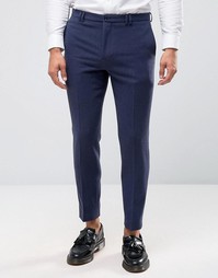 Суженные книзу фланелевые брюки Noak - Темно-синий