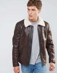 Куртка-пилот из искусственной кожи Wrangler - Коричневый