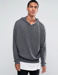 Oversize-худи с шерстью альпака ASOS - Серый