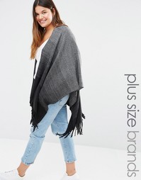 Длинное пончо с бахромой Junarose - Мульти