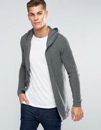 Кардиган в рубчик с капюшоном Esprit - Серый