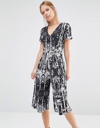 Комбинезон с пальмовым принтом Liquorish - Черный