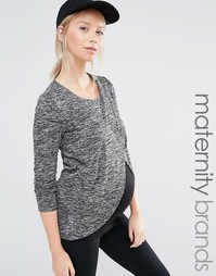 Топ для кормления из меланжевого трикотажа с запахом Mamalicious - Серый Mama.Licious