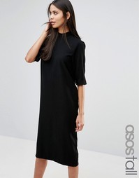 Платье миди с высокой горловиной ASOS TALL - Черный