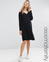 Вязаное платье для беременных из смешанного кашемира ASOS Maternity - Черный