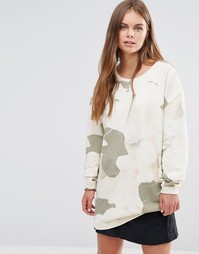 Свободный oversize-свитер с принтом Maison Scotch - Зеленый