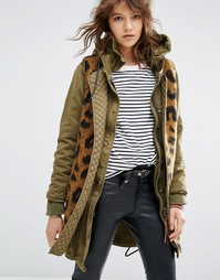 Парка с отстегивающимся шерстяным жилетом Maison Scotch - Зеленый