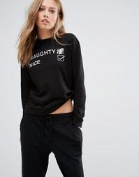 Daisy Street Christmas Naughty Nice Sweater - Черный