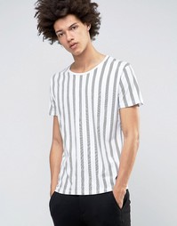 Футболка в вертикальную полоску Selected - Белый