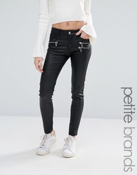 Джинсы скинни с покрытием на молнии Vero Moda Petite - Черный