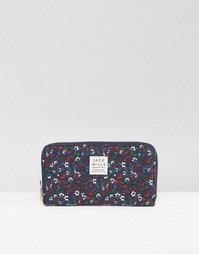 Темно-синий кошелек на молнии с цветочным принтом Jack Wills Abingworth - Темно-синий