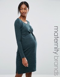 Трикотажное платье в крапинку Mamalicious - Зеленый Mama.Licious