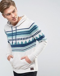Трикотажное худи через голову в полоску Hollister - Белый