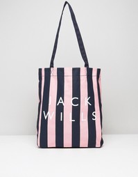 Розово-синяя сумка в полоску Jack Wills Ambleshire - Мульти